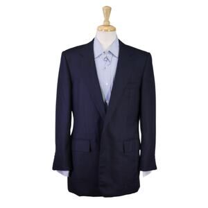 Ercole's New York Bespoke Navy Blue Cashmere 2-Btn Sportcoat Blazer 40R